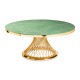 Cubierta Dicori circular verde con base fuente rose gold