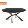 Mesa araña con cubierta circular de cristal circular negro